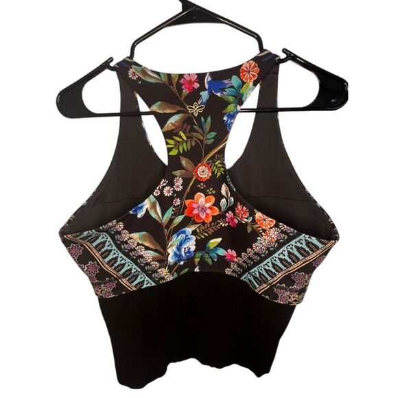 Johnny Was Bee Active Floral Pattern Cross Back Sports Bra/Tank - Picture 4 of 5